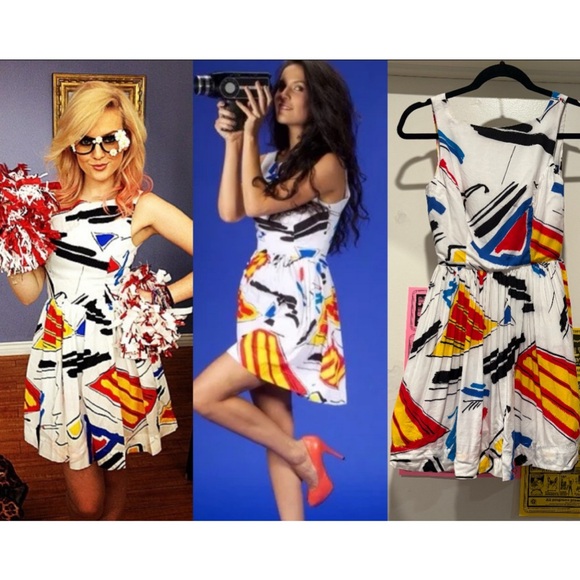 American Apparel Dresses & Skirts - American Apparel Printed Rayon Sun Dress Button Back Abstract Little Mix Y2K